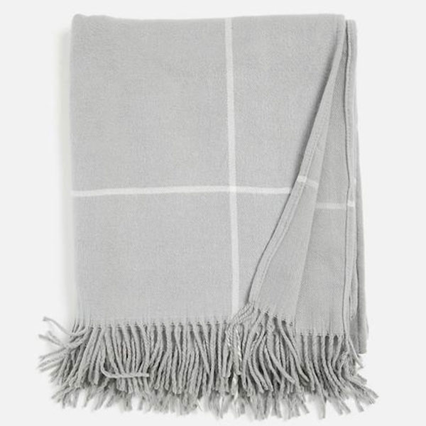 Grid Check Throw - Grey 